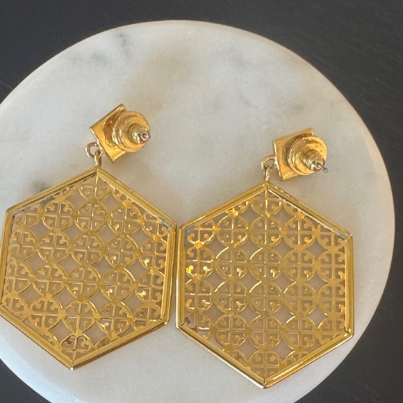 Tory Burch Gold Geometric Earrings - Picture 4 of 6
